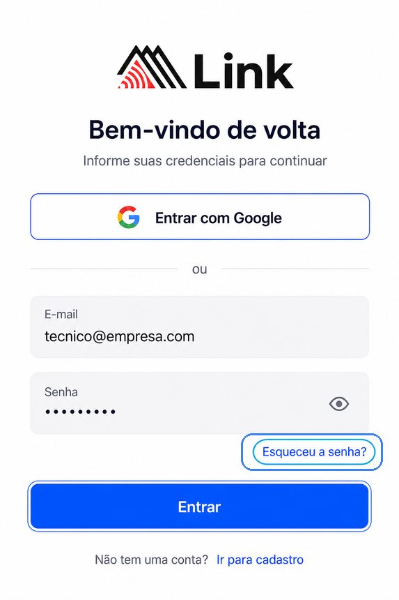 Link Esqueceu a senha