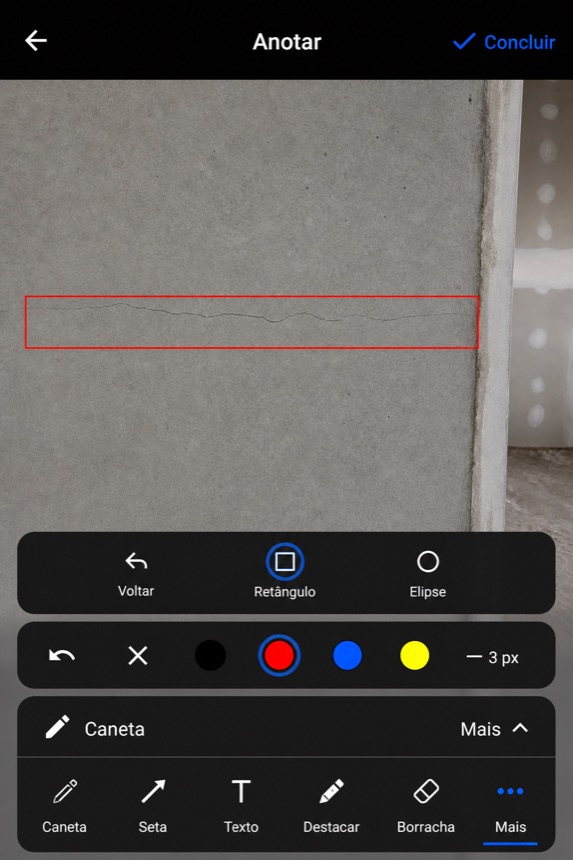 Menu Mais com Retângulo e Elipse